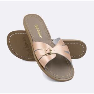 NEW Salt Water Sandals Women’s Classic Slide Rose Gold Leather Size 7